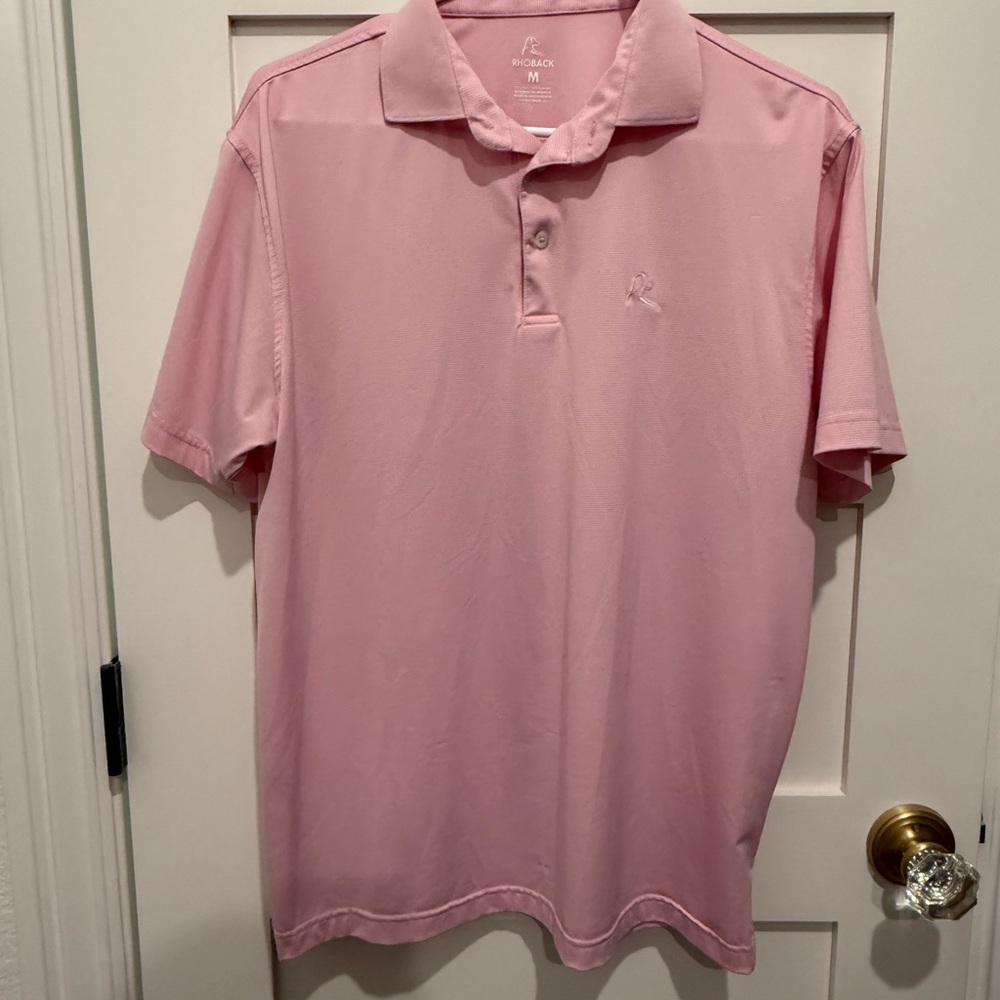 Rhoback Men's Polo Shirt in Light Pink